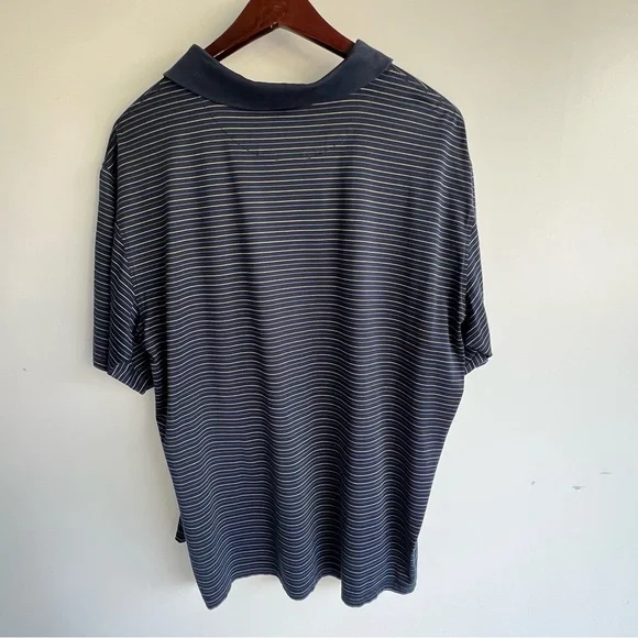 Pebble Beach Golf Links Polo Shirt XL Blue Striped Cotton Classic Golf Logo - Picture 4 of 11